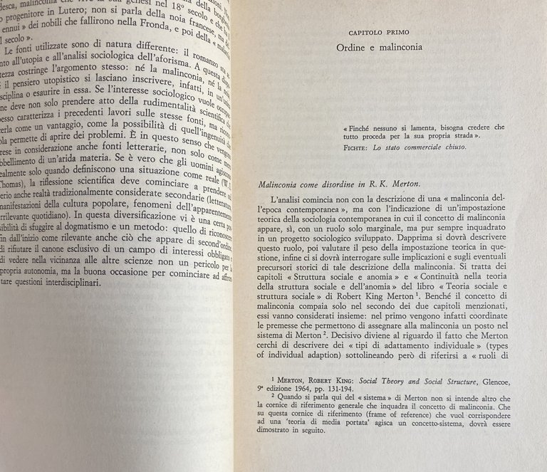 MELANCONIA E SOCIETÀ