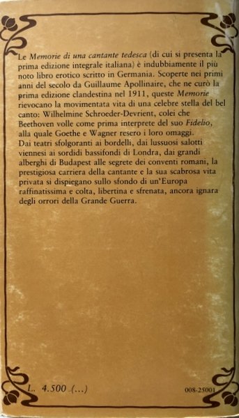 MEMORIE DI UNA CANTANTE TEDESCA. A CURA DI RICCARDO REIM …