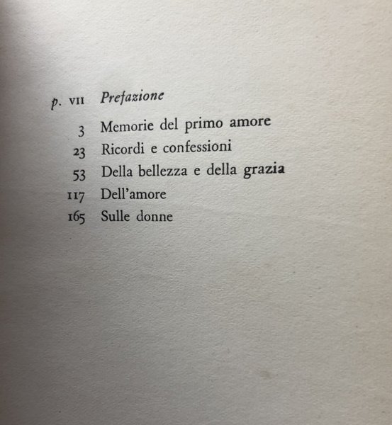 MEMORIE E PENSIERI D'AMORE. A CURA DI CARLO MUSCETTA