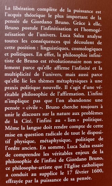 MÉTAMORPHOSE DE LA PHYSIS. GIORDANO BRUNO: INFINITÉ DES MONDES, VICISSITUDES …