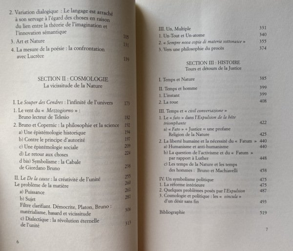 MÉTAMORPHOSE DE LA PHYSIS. GIORDANO BRUNO: INFINITÉ DES MONDES, VICISSITUDES …