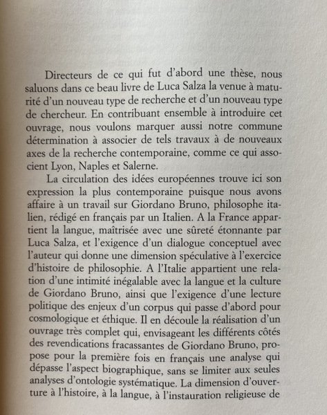 MÉTAMORPHOSE DE LA PHYSIS. GIORDANO BRUNO: INFINITÉ DES MONDES, VICISSITUDES …