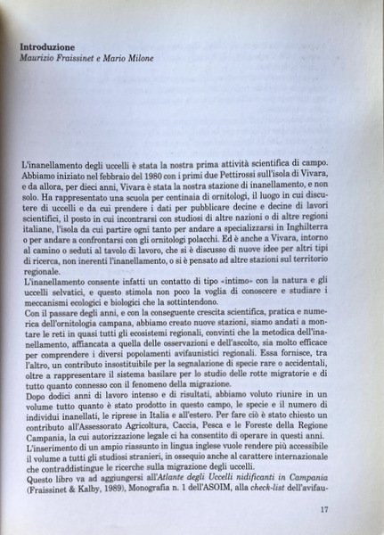 MIGRAZIONE E INANELLAMENTO DEGLI UCCELLI IN CAMPANIA. A CURA DI …