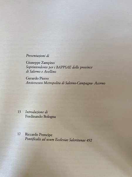 MISSALIS PONTIFICALIS AD USUM ECCLESIAE SALERNITANAE