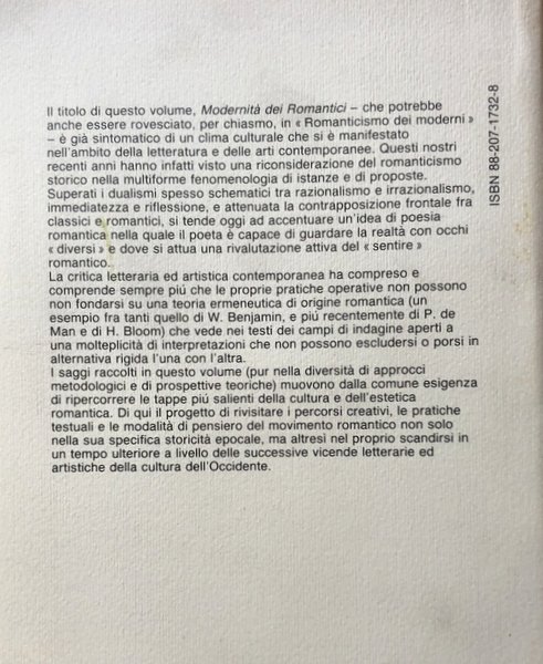 MODERNITÀ DEI ROMANTICI. A CURA DI LILLA MARIA CRISAFULLI, ALFREDO …