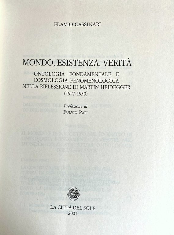 MONDO, ESISTENZA, VERITÀ. ONTOLOGIA FONDAMENTALE E COSMOLOGIA FENOMENOLOGICA NELLA RIFLESSIONE … | Immagine Gallery 7