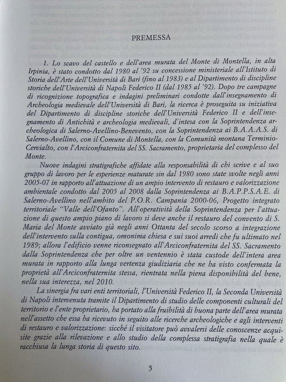 MONTELLA: RICERCHE ARCHEOLOGICHE NEL DONJON E NELL'AREA MURATA (1980-92 E …