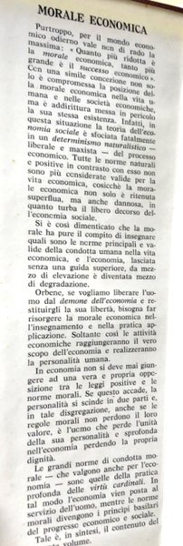 MORALE ECONOMICA