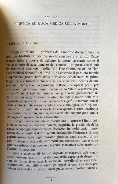 MORTE E PERSONA. UN DIALOGO FRA ETICA MEDICA BIOETICA E …