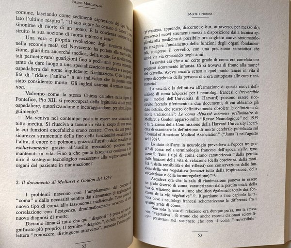 MORTE E PERSONA. UN DIALOGO FRA ETICA MEDICA BIOETICA E …