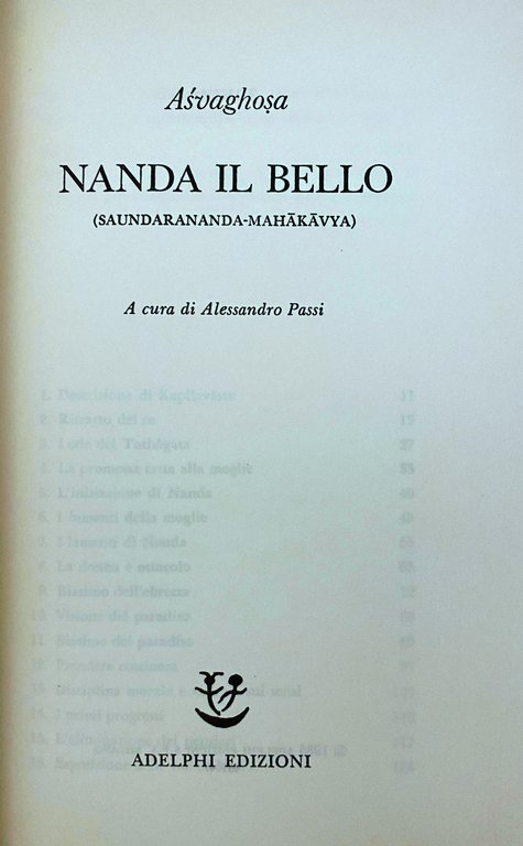 NANDA IL BELLO (SAUNDARANANDA-MAHAKAVYA)