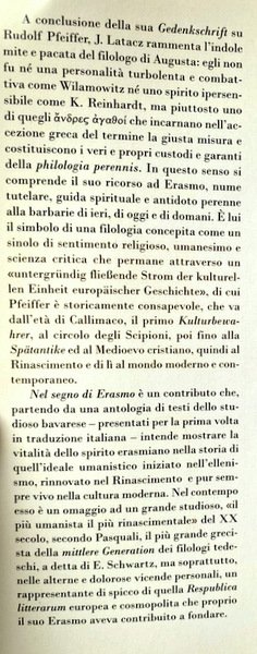 NEL SEGNO DI ERASMO. PHYLOLOGIA PERENNIS E IDENTITÀ CULTURALE EUROPEA