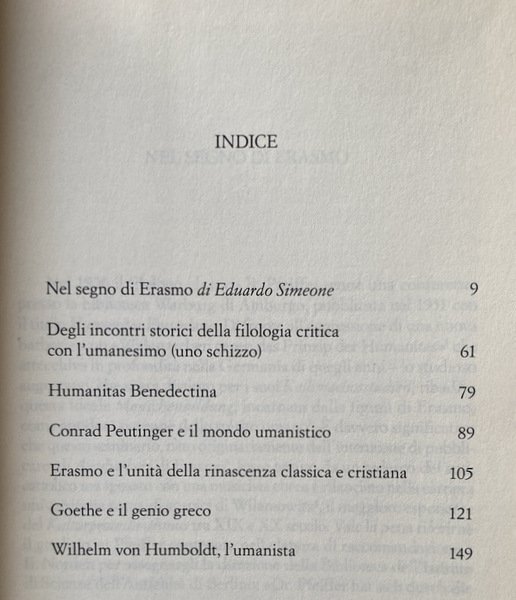 NEL SEGNO DI ERASMO. PHYLOLOGIA PERENNIS E IDENTITÀ CULTURALE EUROPEA