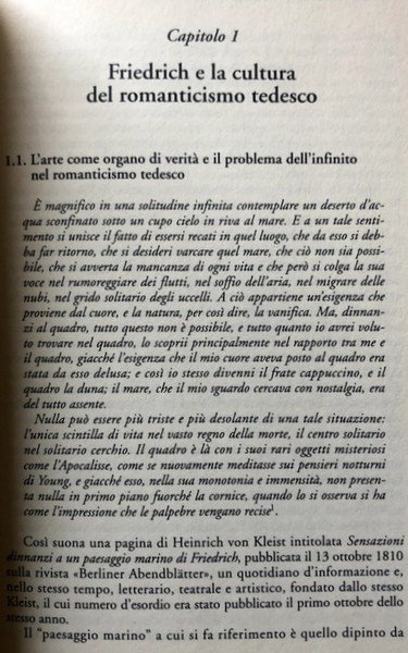 NEL SOLITARIO CERCHIO. L'INFINITO E LA PITTURA DI C.D. FRIEDRICH