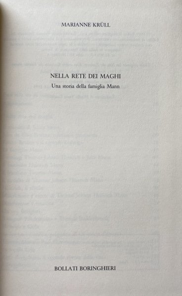 NELLA RETE DEI MAGHI. UNA STORIA DELLA FAMIGLIA MANN