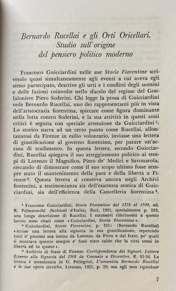 NICCOLÒ MACHIAVELLI E LA VITA CULTURALE DEL SUO TEMPO