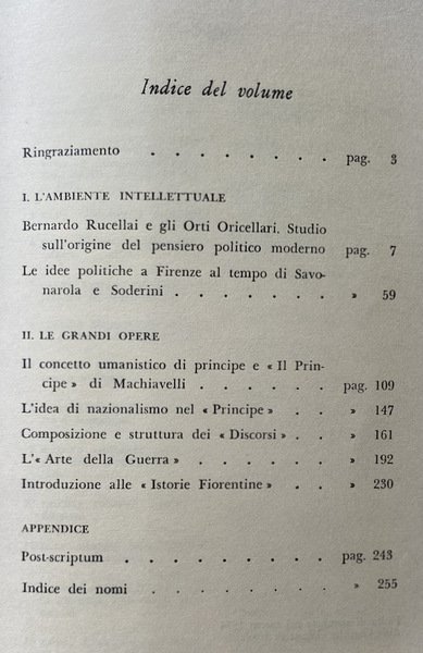 NICCOLÒ MACHIAVELLI E LA VITA CULTURALE DEL SUO TEMPO