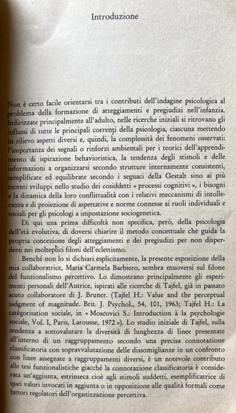 NOI E GLI ALTRI. ATTEGGIAMENTI E PREGIUDIZI NEL BAMBINO