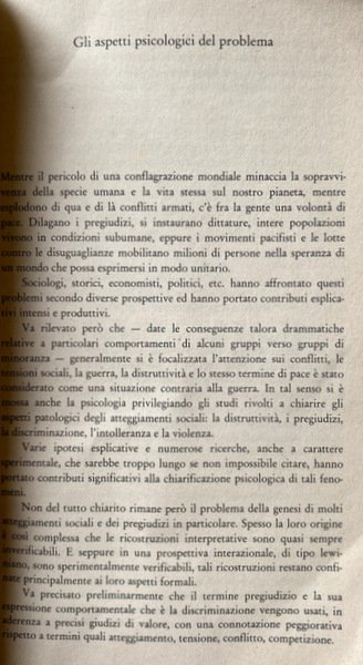 NOI E GLI ALTRI. ATTEGGIAMENTI E PREGIUDIZI NEL BAMBINO