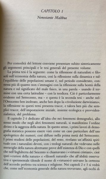 NONOSTANTE MALTHUS. FECONDITÀ, POPOLAZIONI E ARMONIA DELLA NATURA: 1700-1900