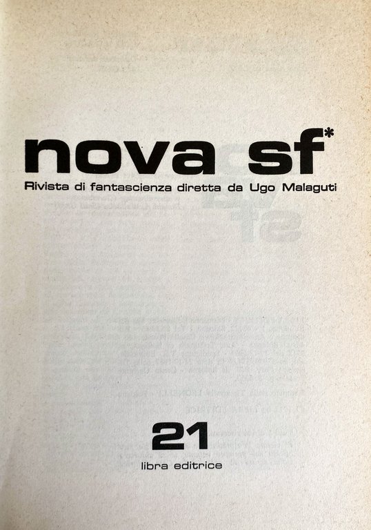 NOVA SF. LA MACCHINA DEI SOGNI. RIVISTA DI FANTASCIENZA DIRETTA …