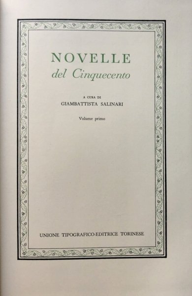 NOVELLE DEL CINQUECENTO. (VOLUME 1 PRIMO, VOLUME 2 SECONDO)