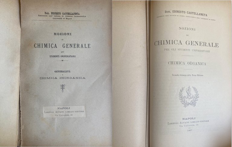 NOZIONI DI CHIMICA GENERALE PER STUDENTI UNIVERSITARII; GENERALITÀ E CHIMICA …