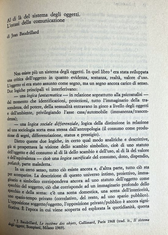 OGGETTI, ARREDAMENTO E COMUNICAZIONE SOCIALE