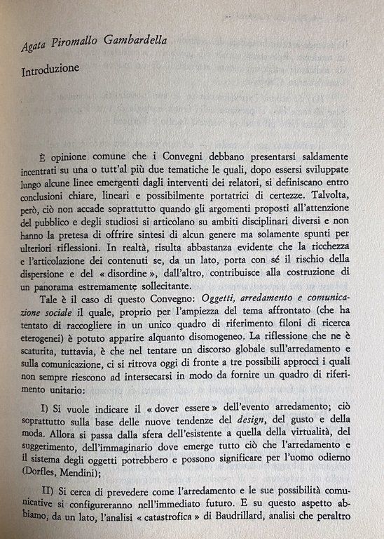OGGETTI, ARREDAMENTO E COMUNICAZIONE SOCIALE