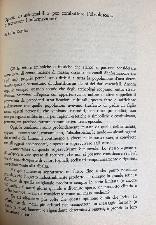 OGGETTI, ARREDAMENTO E COMUNICAZIONE SOCIALE