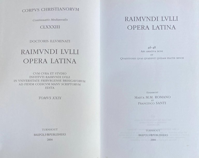 OPERA LATINA XXIX (46-48). ARS AMATIVA BONI; QUAESTIONES QUAS QUAESIVIT …