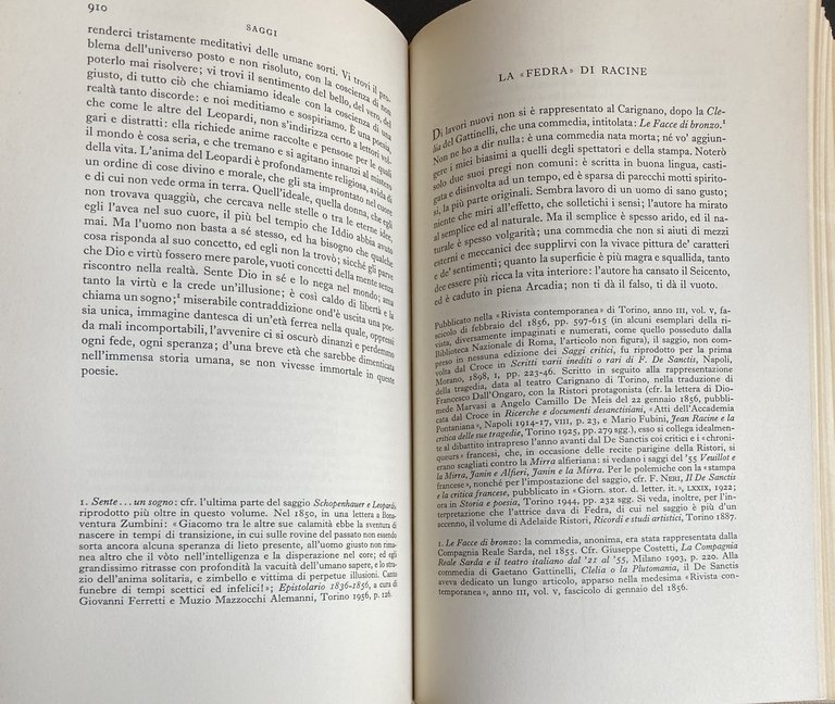 OPERE. (INTRODUZIONE di Natalino Sapegno, CRONOLOGIA DELLA VITA E DELLE …