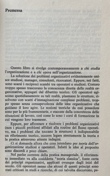 ORGANIZZAZIONE, TEORIA E METODO. GUIDA ALL'INDAGINE SUI PROBLEMI ORGANIZZATIVI