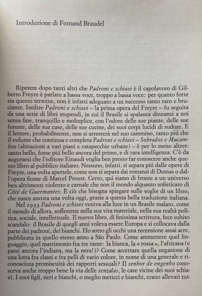 PADRONI E SCHIAVI. LA FORMAZIONE DELLA FAMIGLIA BRASILIANA IN REGIME …