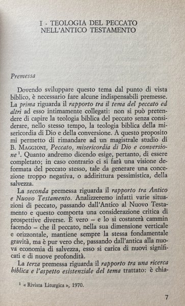 PECCATO DELL'UOMO E MISERICORDIA DI DIO. RIFLESSIONI BIBLICHE