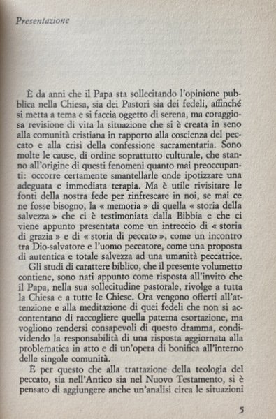 PECCATO DELL'UOMO E MISERICORDIA DI DIO. RIFLESSIONI BIBLICHE