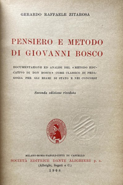 PENSIERO E METODO DI GIOVANNI BOSCO