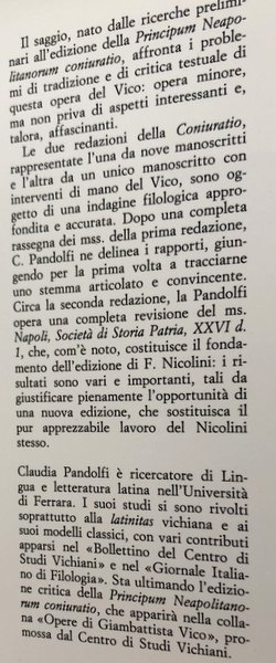 PER L'EDIZIONE CRITICA DELLA "PRINCIPUM NEAPOLITANORUM CONIURATIONIS ANNI MDCCI HISTORIA" …