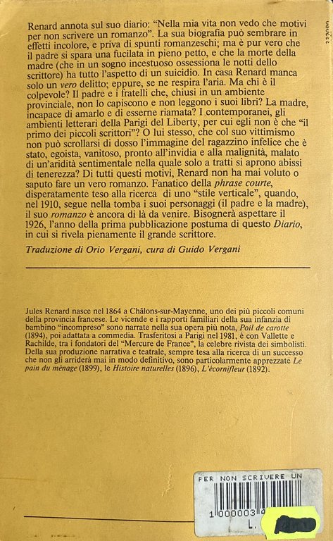 PER NON SCRIVERE UN ROMANZO. DIARIO 1887-1910