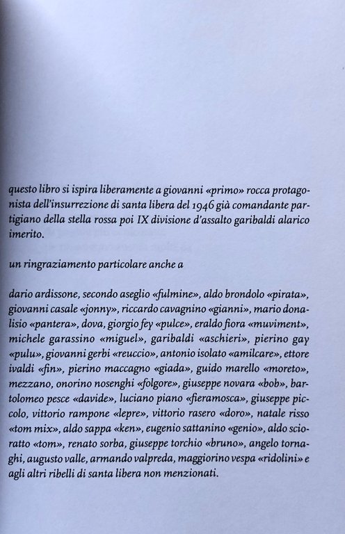 PER SEMPRE PARTIGIANO. L'INSURREZIONE DI SANTA LIBERA