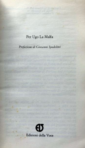 PER UGO LA MALFA. A CURA DI GIOVANNI SPADOLINI