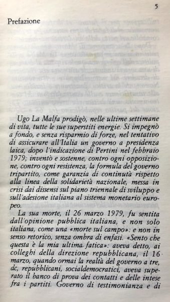 PER UGO LA MALFA. A CURA DI GIOVANNI SPADOLINI