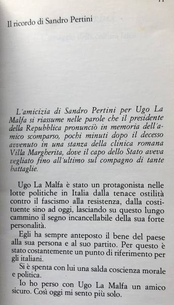 PER UGO LA MALFA. A CURA DI GIOVANNI SPADOLINI