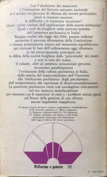 PERICOLOSO A SÉ E AGLI ALTRI. CULTURA PSICHIATRICA IN ITALIA …