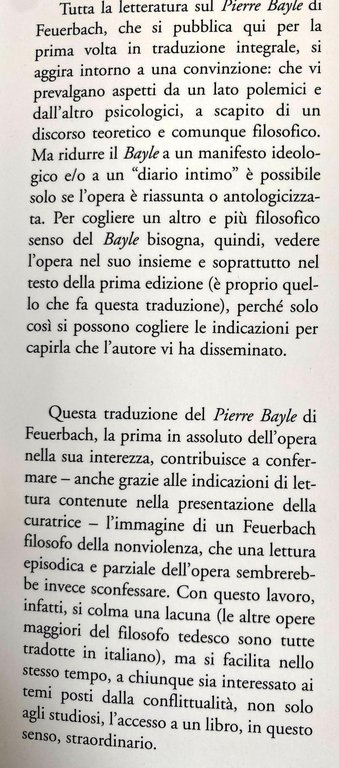 PIERRE BAYLE: UN CONTRIBUTO ALLA STORIA DELLA FILOSOFIA E DELL'UMANITÀ