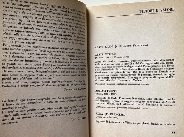 PITTORI E VALORI. GUIDA PER LA VALUTAZIONE DEI DIPINTI ITALIANI …