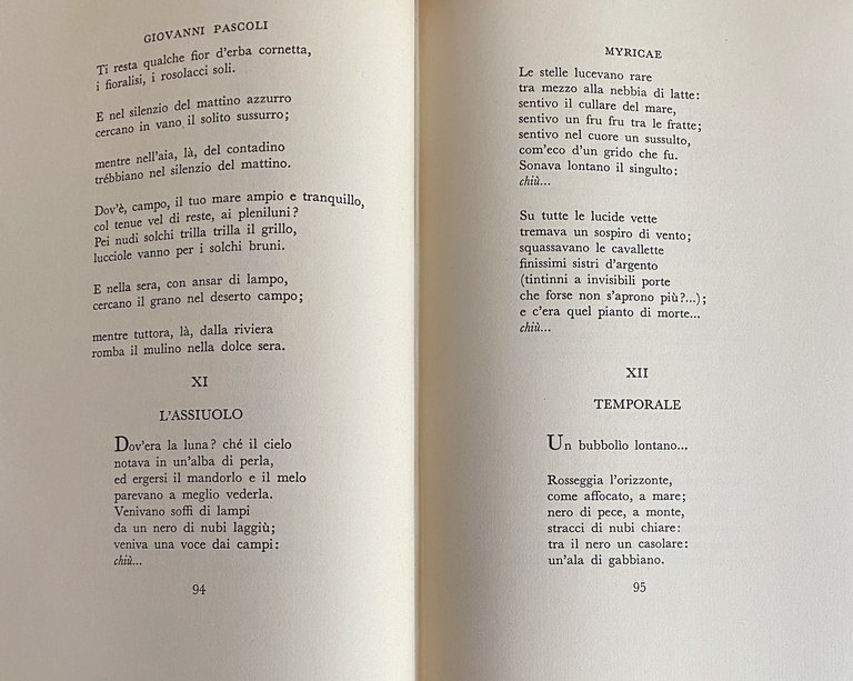 POESIE. CON UN AVVERTIMENTO DI ANTONIO BALDINI. SEZIONE PRIMA, SECONDA …