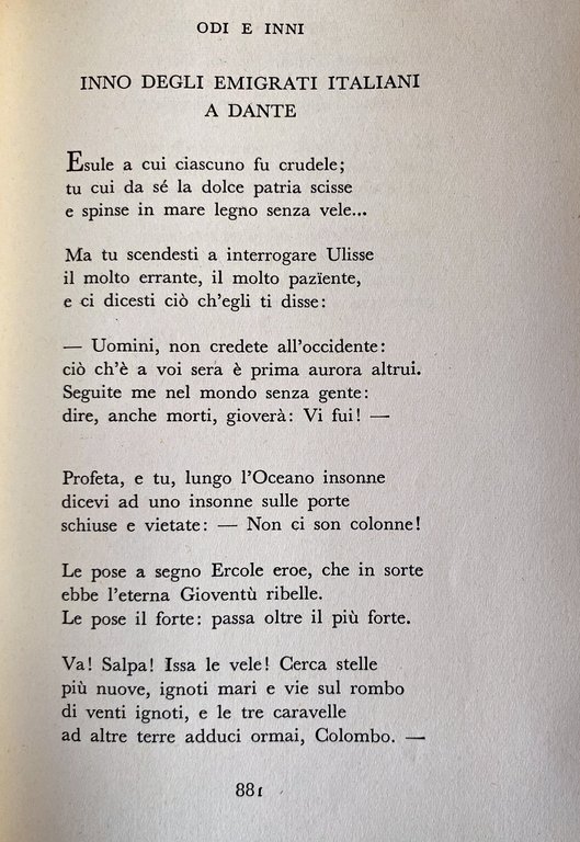 POESIE. CON UN AVVERTIMENTO DI ANTONIO BALDINI. SEZIONE PRIMA, SECONDA …