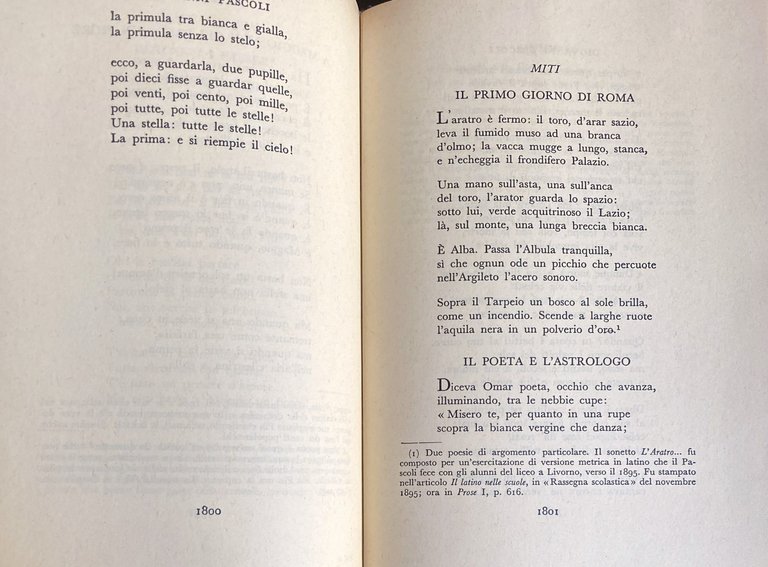 POESIE. CON UN AVVERTIMENTO DI ANTONIO BALDINI. SEZIONE PRIMA, SECONDA …