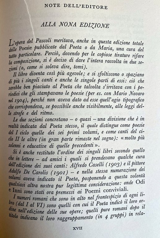 POESIE. CON UN AVVERTIMENTO DI ANTONIO BALDINI. SEZIONE PRIMA, SECONDA …